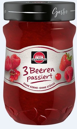 18005 Schwartau Konfitüre 3 Beeren kernlos Gastro 600 G