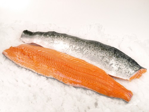 45568 Lachsfilet Salmo Salar mit Haut ca. 1-1,8 kg TK
