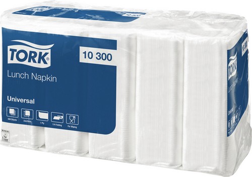 83391 Tork Lunchserviette weiss 33 x 33 cm 1/4-Falz 1-lagig 500 ST